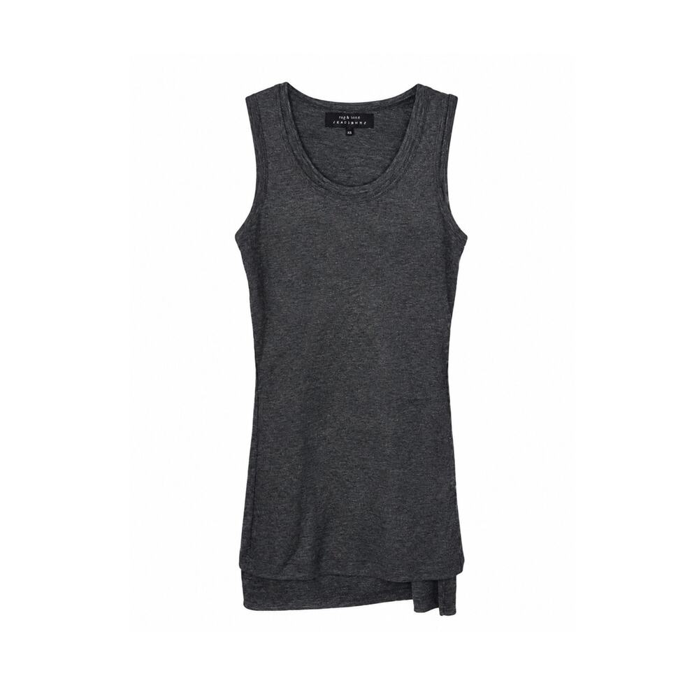 Robert Rodriguez Gray Rib Knit Double Layer Tank Top Size XS